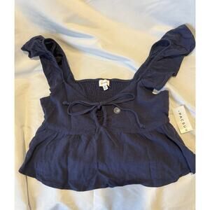 LA Hearts from PacSun Navy Blue Crop Tank Top Size Medium